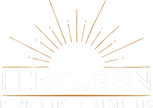 Ferguson Plumbing Design Inc. logo, white knockout version